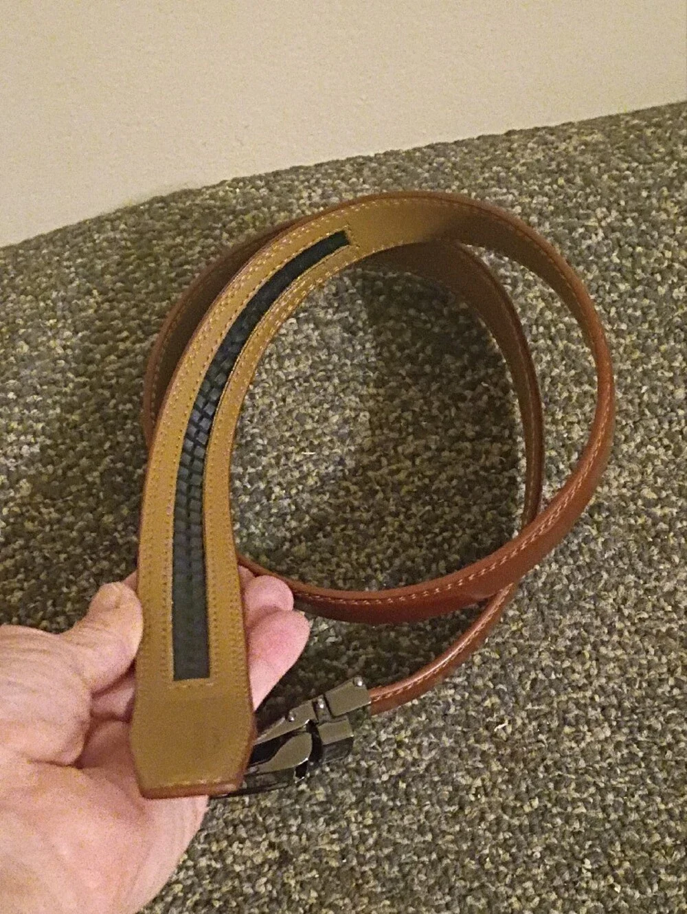 Men's Mio Marino Brown Leather Dress Belt - Classic Casual